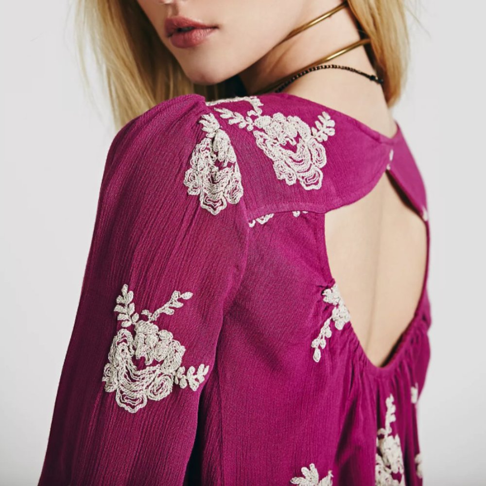 FP Embroidered Austin Mini Dress S